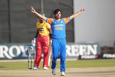 Ravi Bishnoi celebrates a wicket